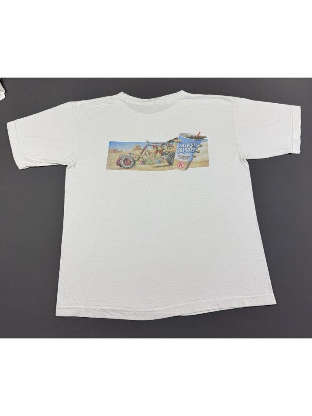Rare Vintage 90s Circle K Thirst Buster Snack Drink Promo Art White XL Promo Tee